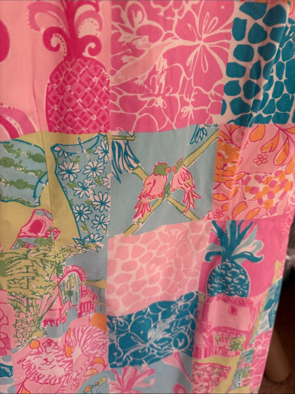 Lilly Pulitzer 💗Colorblock Patchwork Sleeveless Shift Dress - Pink, Blue & Green - Picture 7 of 15